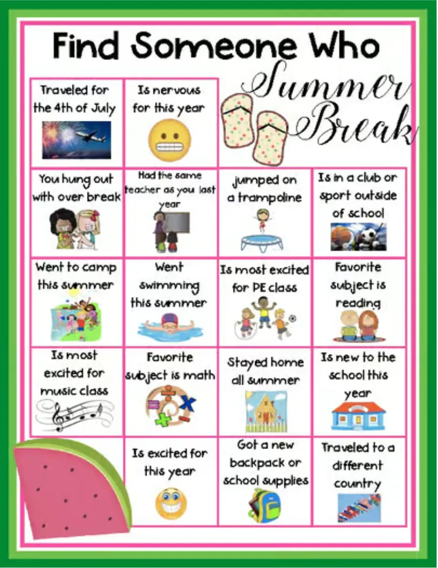 Find Someone Who- All about Summer! – cover