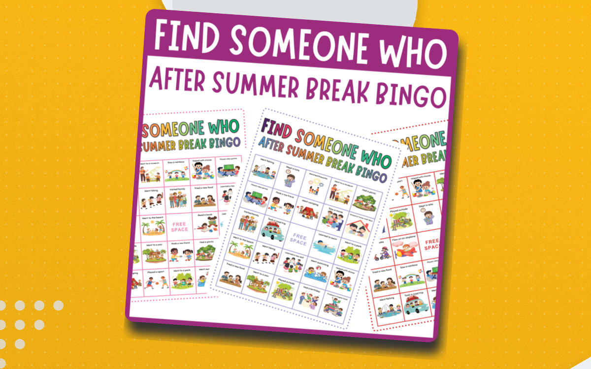 Find someone who back to school after summer break bingo icebreaker preview