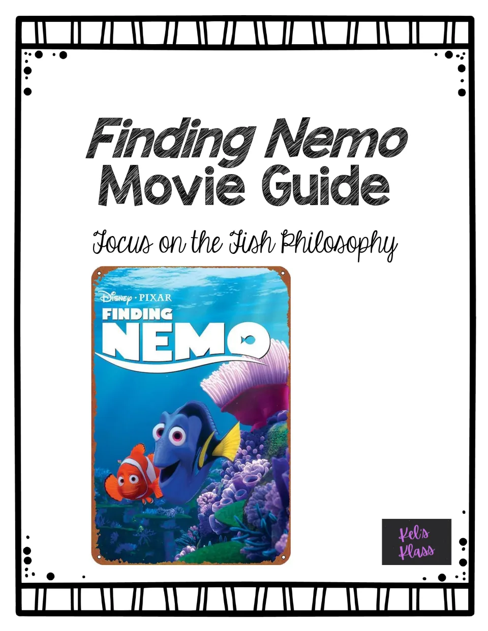 Finding Nemo movie guide cover, Focus on the Fish Philosophy, showing the film poster with Nemo and Dory