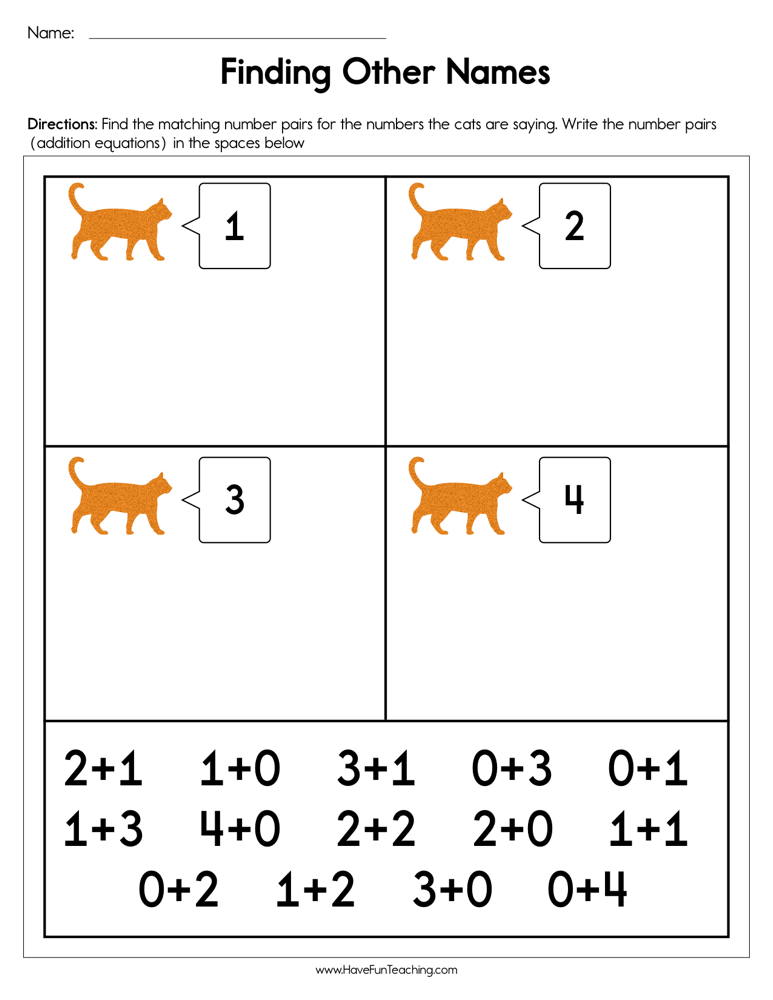 Finding Other Names Worksheet teaching resource preview