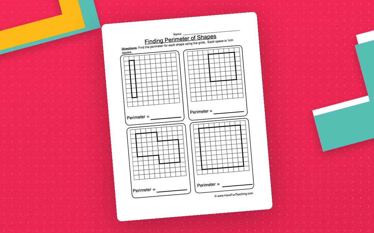 Finding the Perimeter of Shapes Grid Worksheet preview