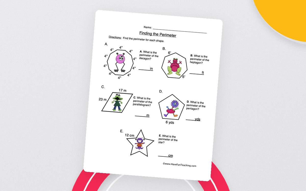 Finding the Perimeter Worksheet teaching resource preview