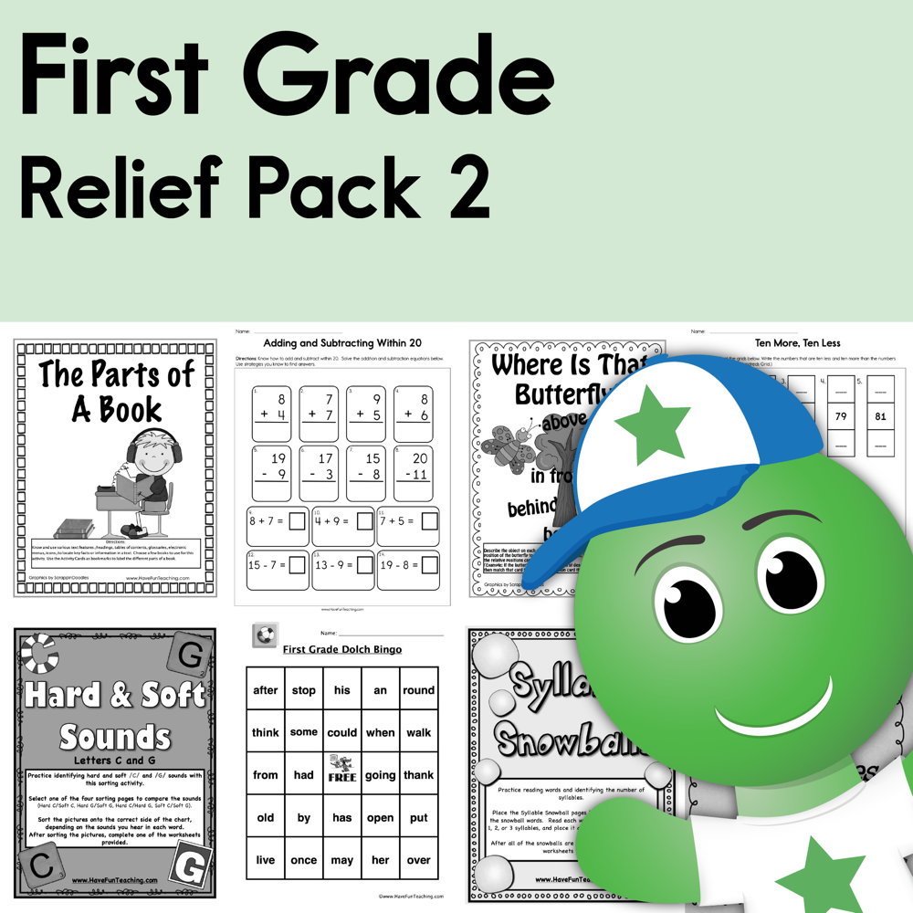 First Grade Coronavirus Relief Pack 2 teaching resource preview