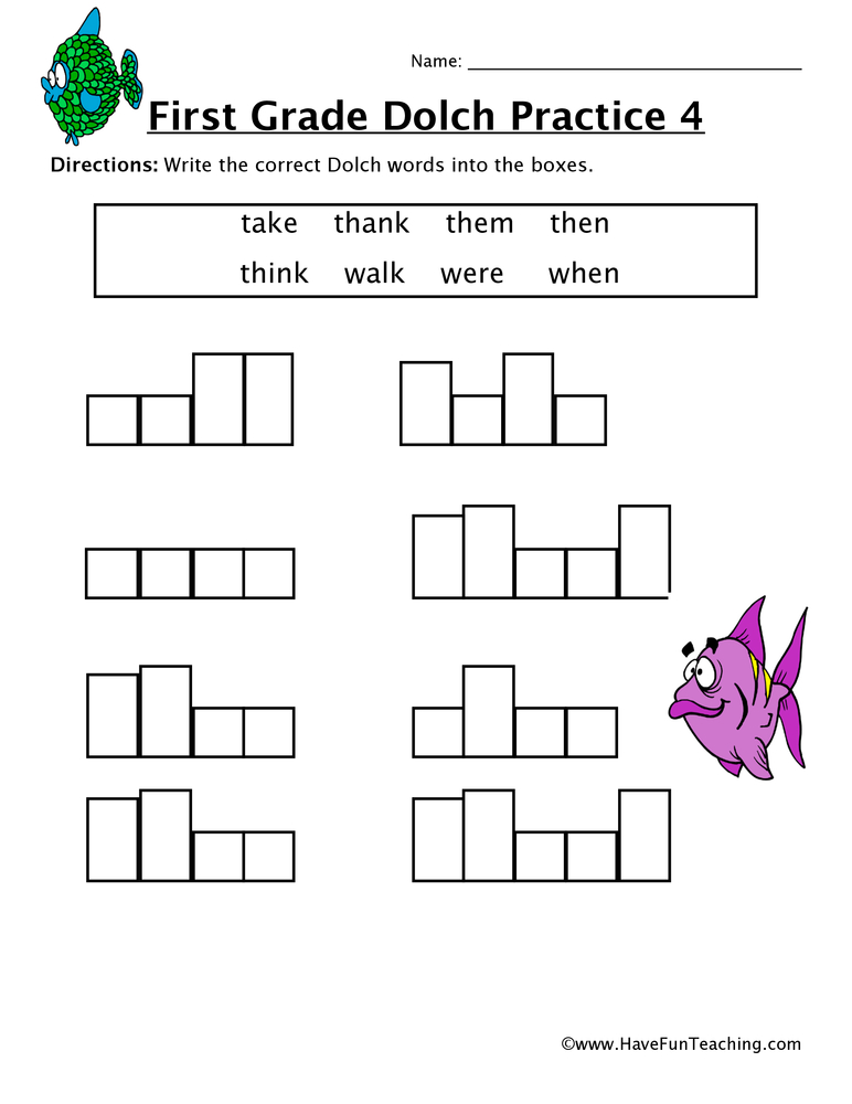 First Grade Sight Words T to W Worksheet teaching resource preview