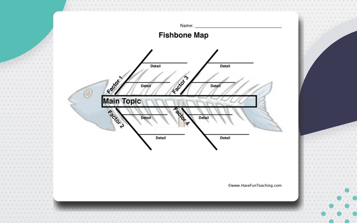 Fishbone Graphic Organizer preview: Main-topic field