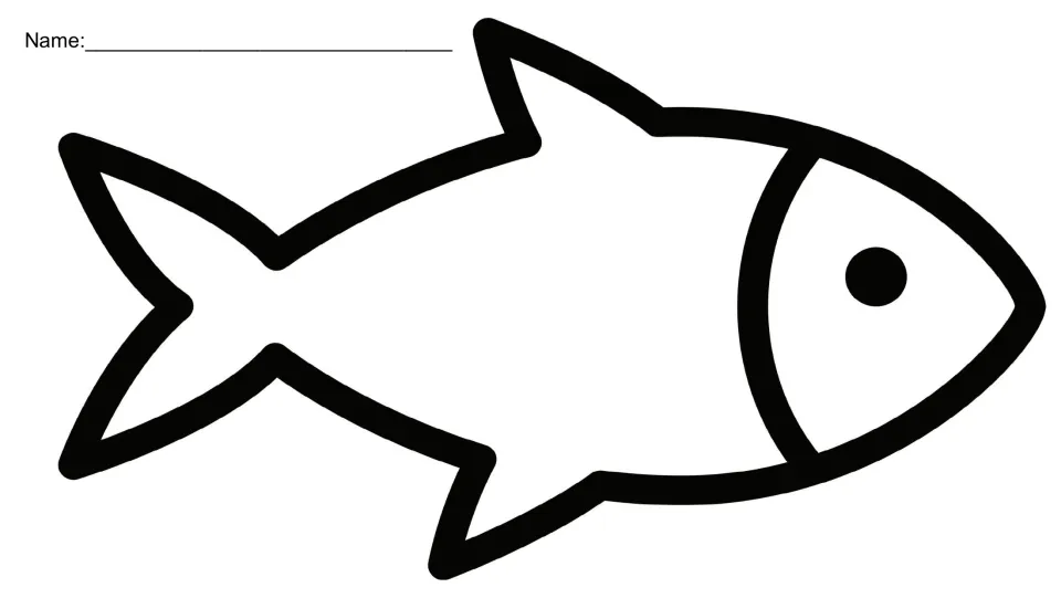 Fish outline printable with a Name line; each student writes their name and classmates add compliments inside the fish