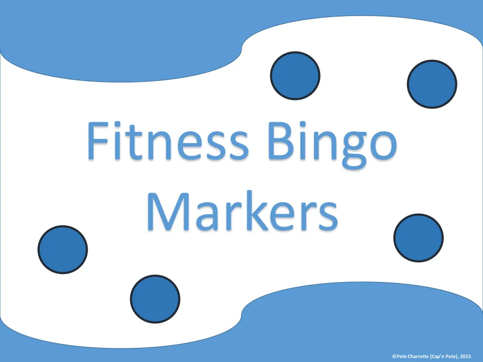 Section divider for the bingo markers: the section title with a few scattered blue circle chips around it