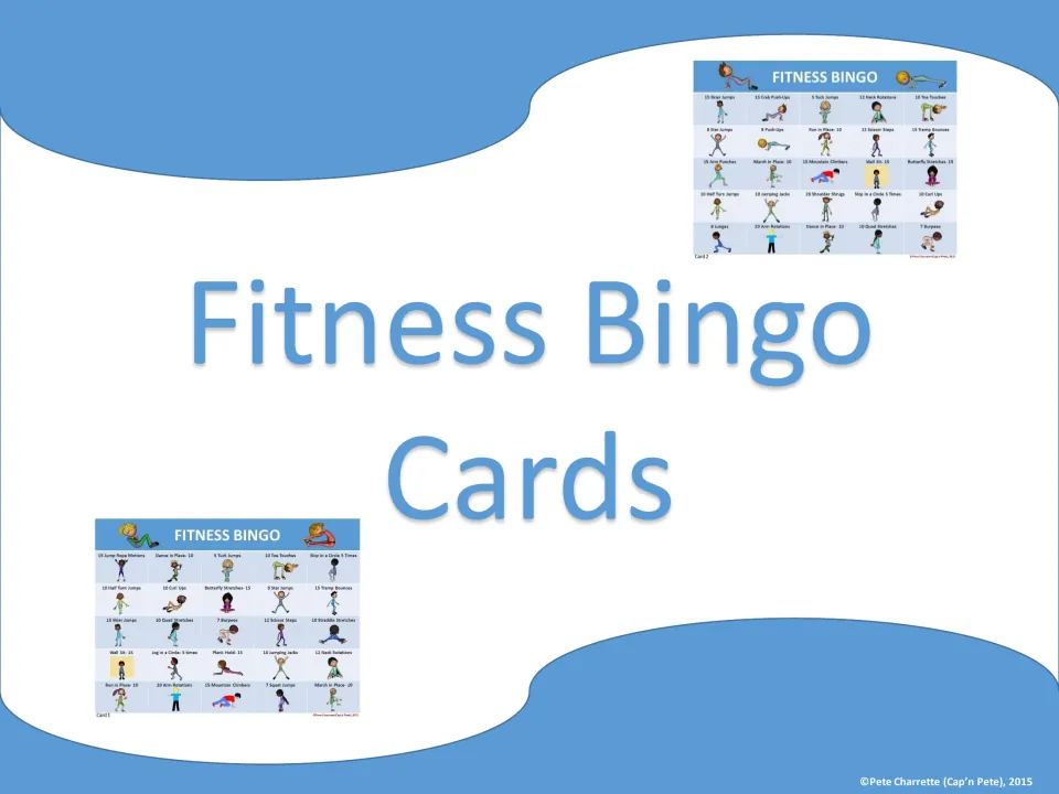 Section divider for the student game cards, with small previews of Card 1 and Card 2 showing illustrated exercises