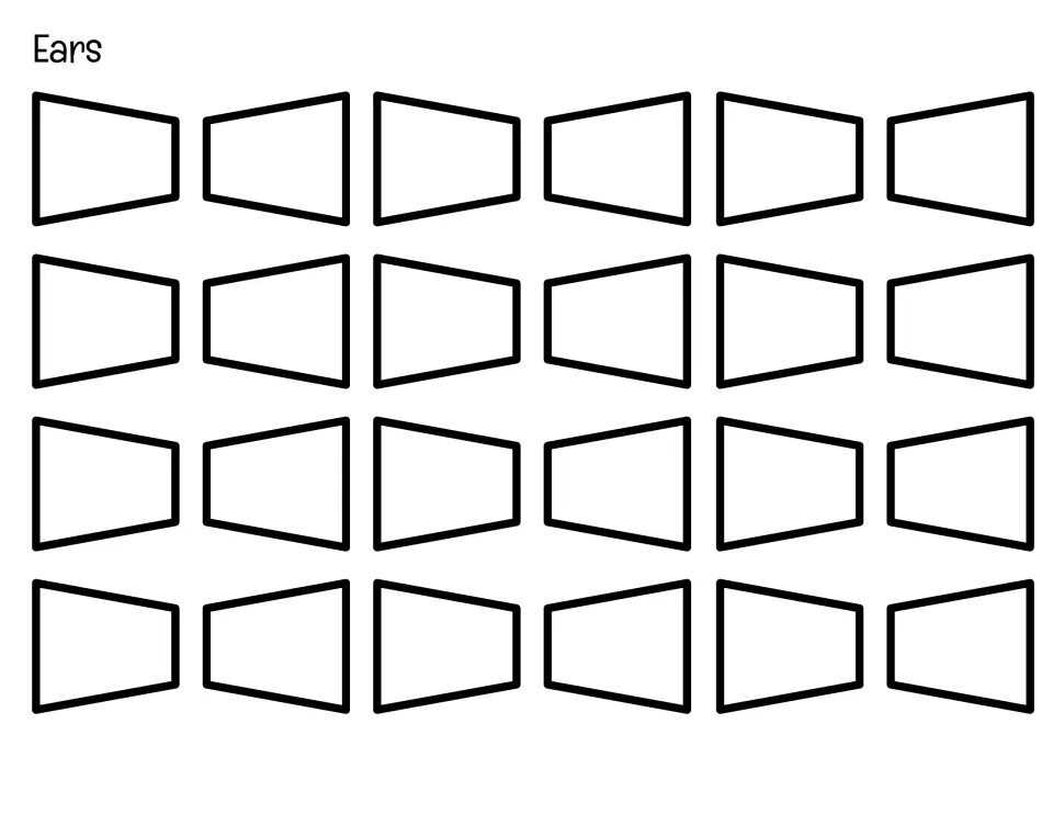 Ears cut-out pieces: 24 trapezoid robot ears for students to cut out and attach to each side of the head