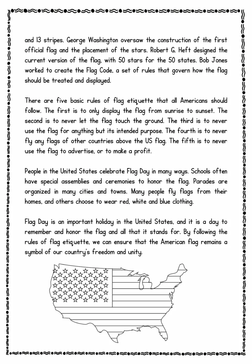 Flag Day reading text continued: notable flag people, five rules of flag etiquette and how Americans celebrate the day