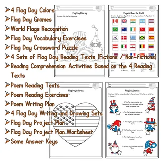 Flag Day No-Prep ELA Worksheets – sample page 2