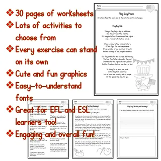 Flag Day No-Prep ELA Worksheets – sample page 4