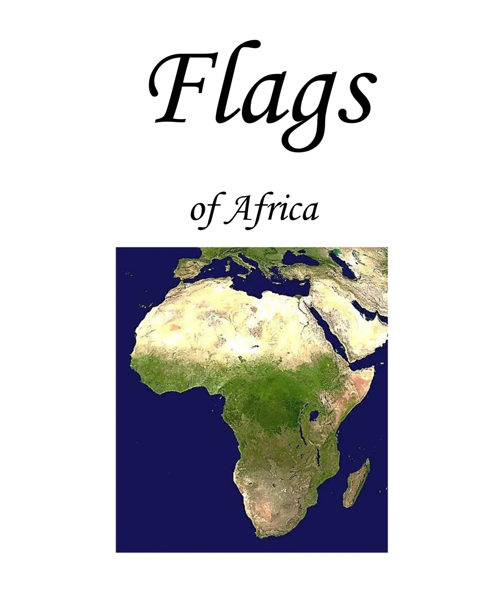 Flags of Africa section divider showing a satellite image of the African continent below the script heading
