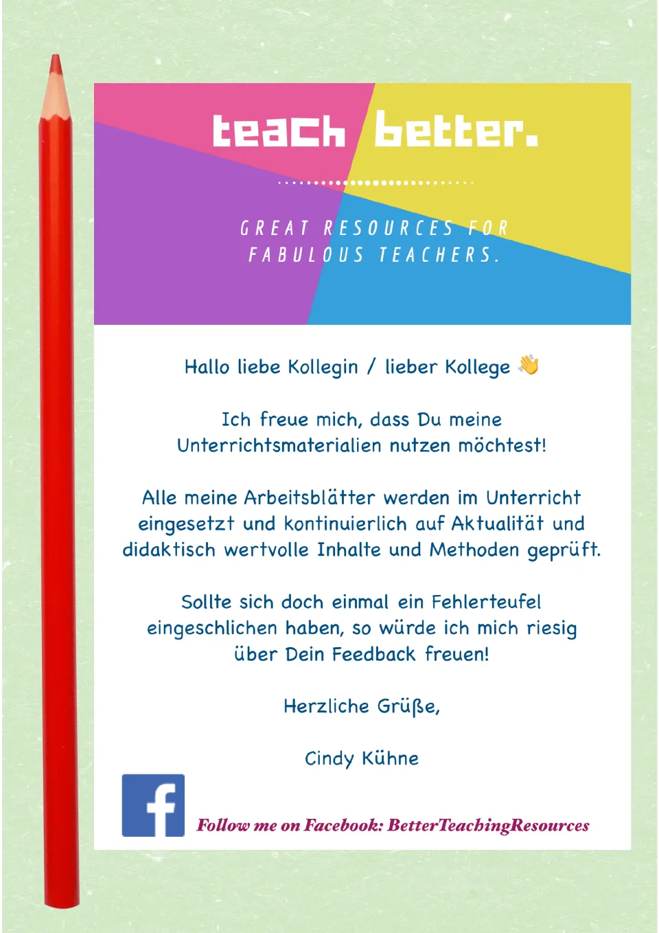 Introduction to the German number resource from Cindy Kühne, welcoming teachers and requesting feedback