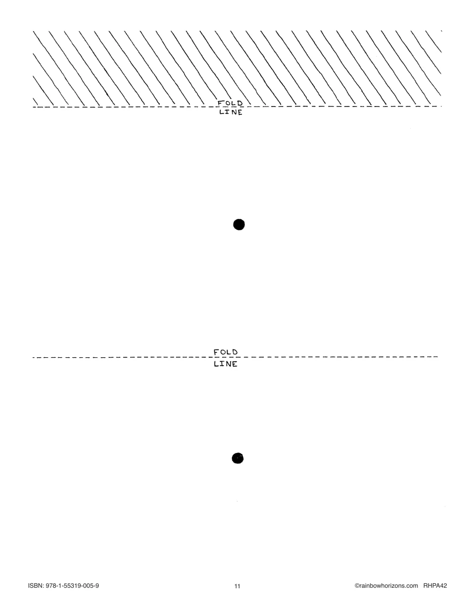Printable wing template for Why A Wing Works, with the shaded glue area, two fold lines and two hole marks
