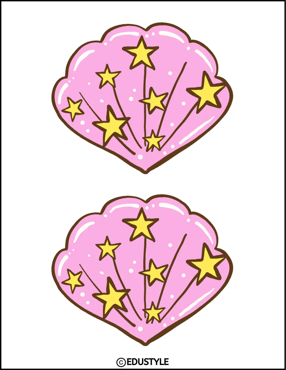 Two smaller pink shell pieces with no names added, part of the shell name tag options for the summer display kit