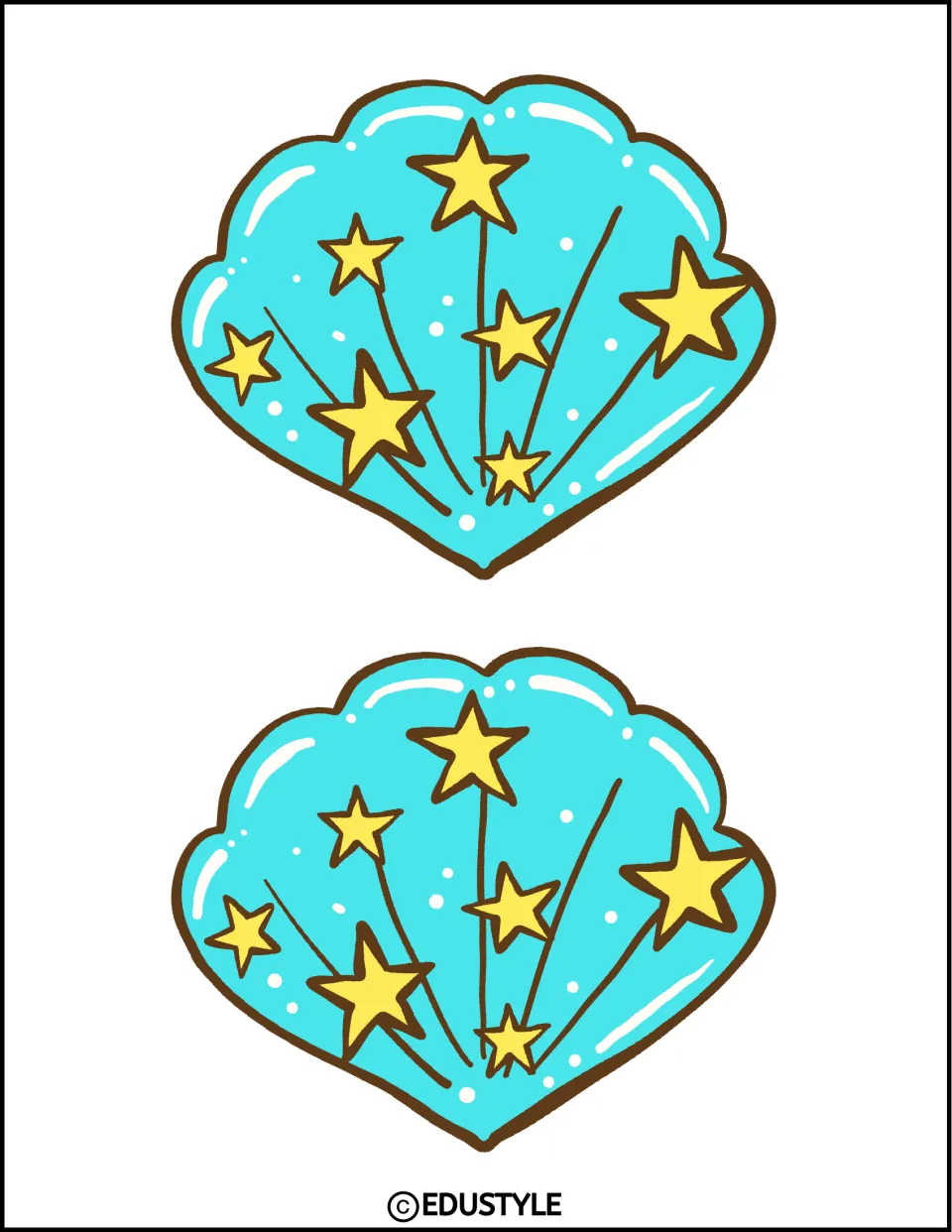 Two smaller turquoise shells with no names added, part of the shell name tag options for the summer display kit