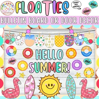 Floating Into Summer! Swimring Summer Bulletin Board & Door Decor Kit – sample page 3