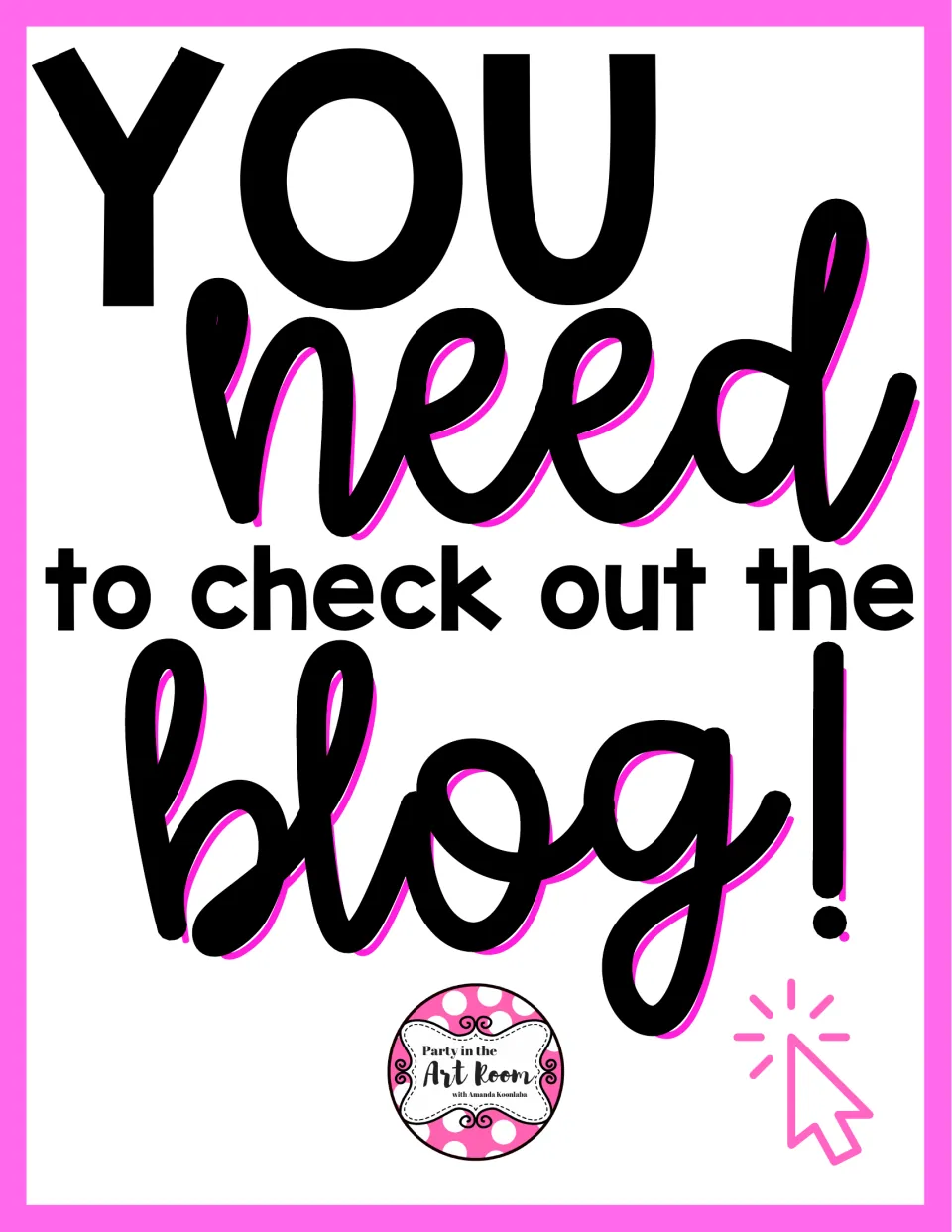 Blog promotion in the bunting resource reading “YOU need to check out the blog!” with the creator's logo