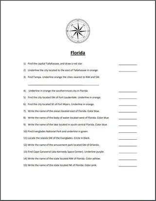 Florida Map Scavenger Hunt – sample page 2