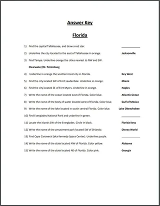 Florida Map Scavenger Hunt – sample page 4