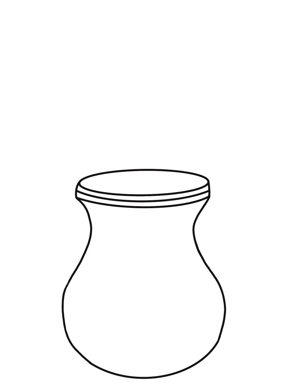 Smaller vase template for the paper bouquet craft, ready to color, cut out, and glue beneath the flowers