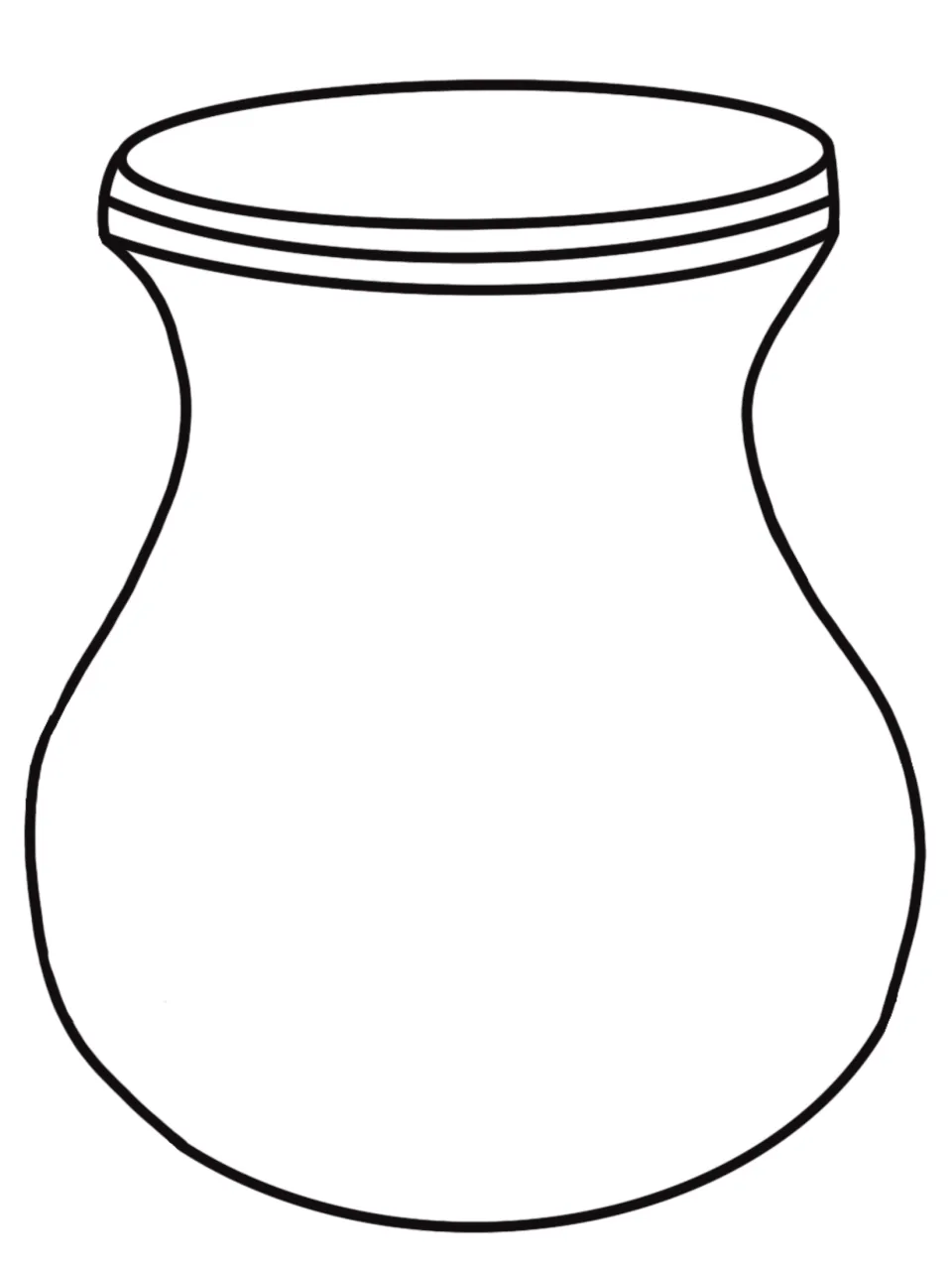 Larger vase template for the paper bouquet craft, ready to color, cut out, and assemble with flower cutouts