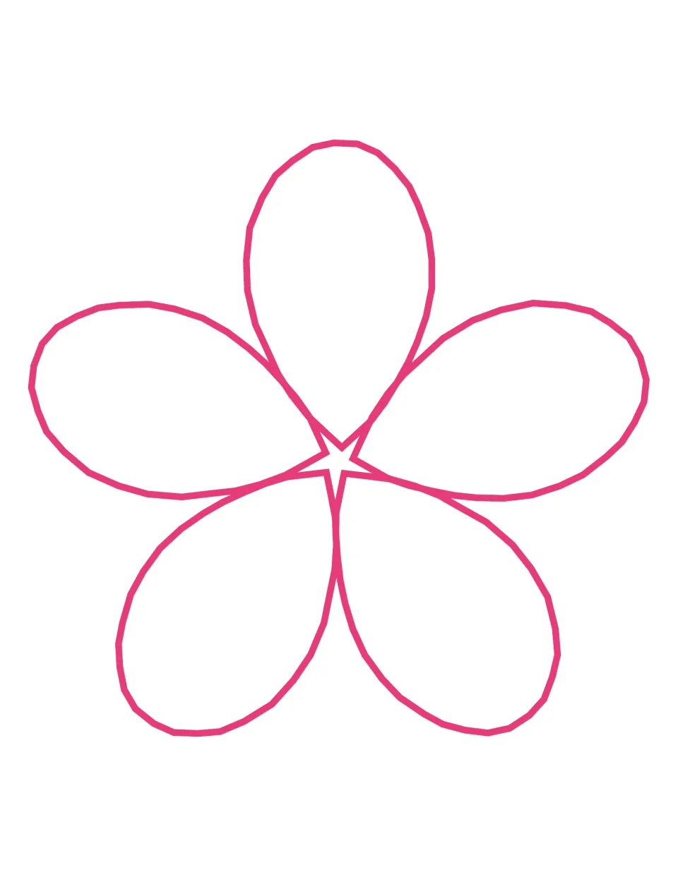 First flower counting mat has five pink-outlined petals for placing bee cutouts during kit activities