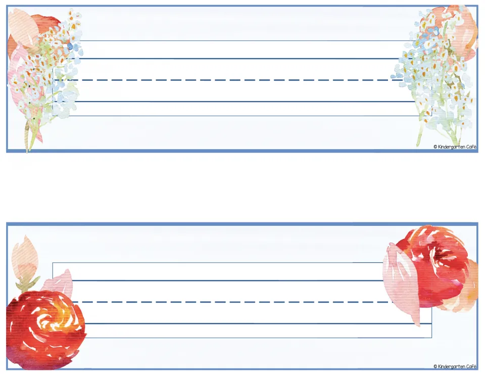 Second printable nameplate sheet, repeating the two blank student nameplate designs shown on page 2