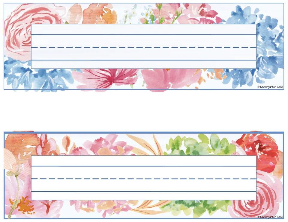 Third printable sheet of the editable nameplate collection, offering two more blank spaces for student names