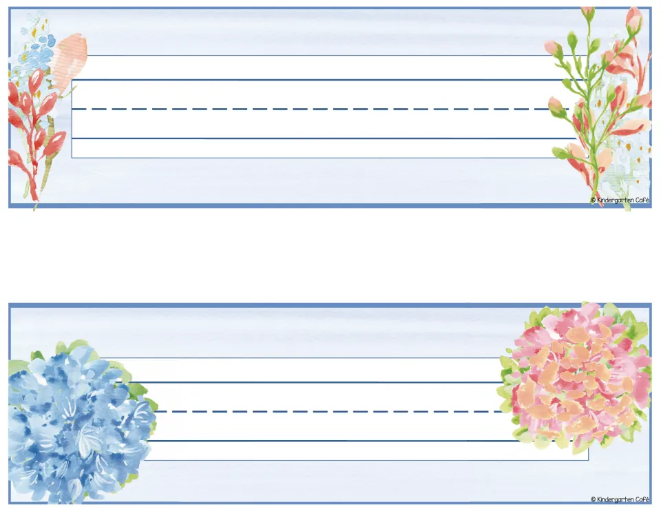Fourth printable sheet in the nameplate resource, containing another pair of blank student nameplates