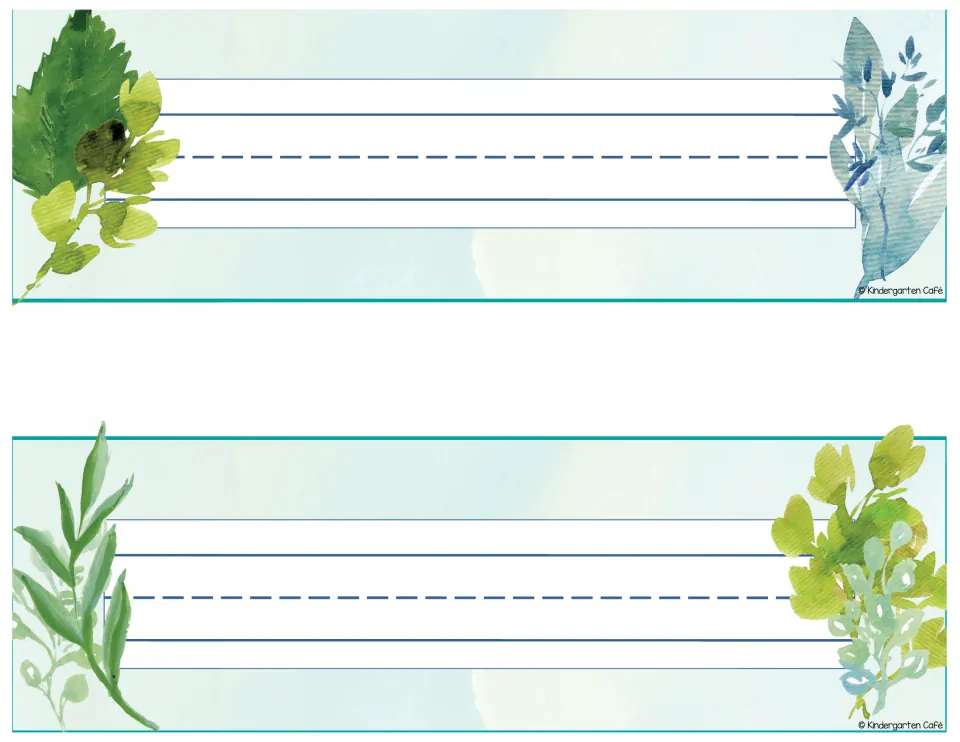 Eighth printable sheet in the editable nameplate resource, containing two blank nameplates for student names