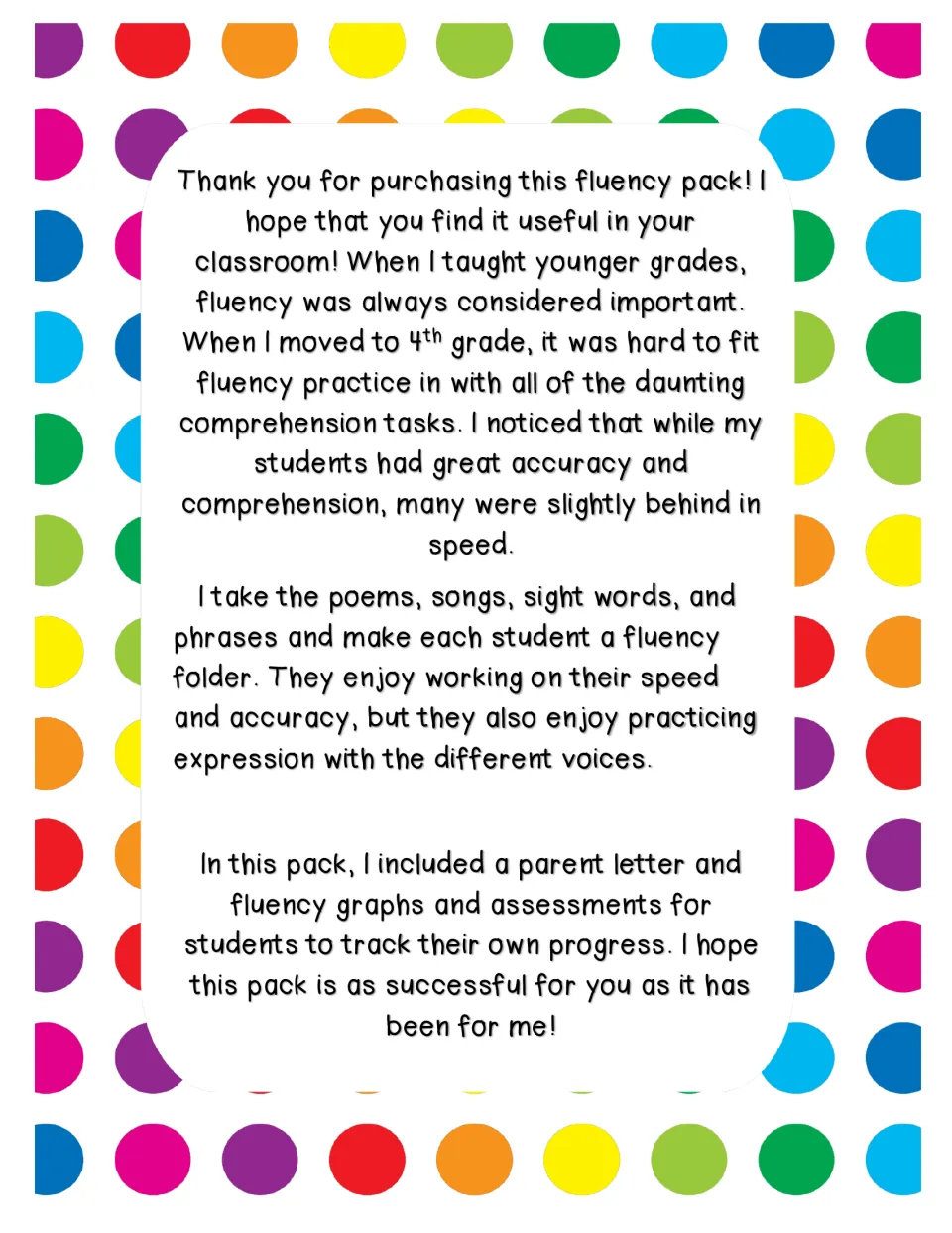 Teacher introduction explaining fluency folders, practice with different voices, and student progress tracking