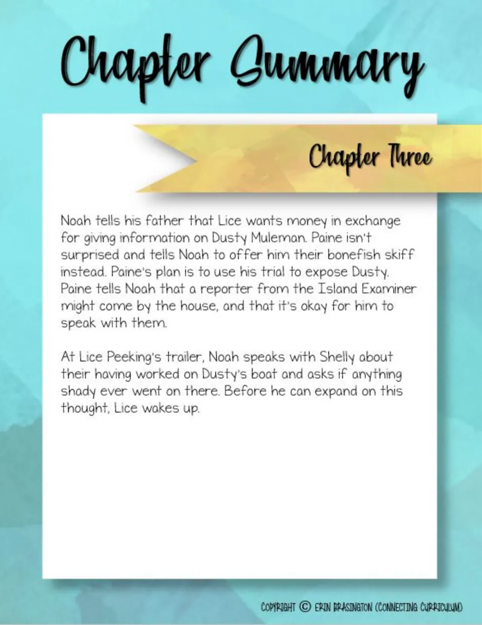 Chapter Three summary covers Paine's offer of a skiff for information and Noah's conversation with Shelly
