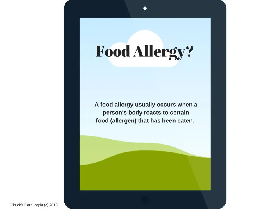 What is a food allergy? A definition explaining that the body reacts to a certain food, called an allergen, once eaten