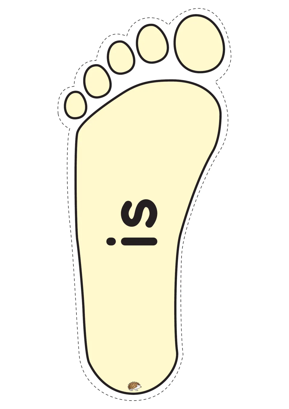 Pale yellow footprint with the tricky word 'is' for readers to recognize instantly while moving through a sight word trail