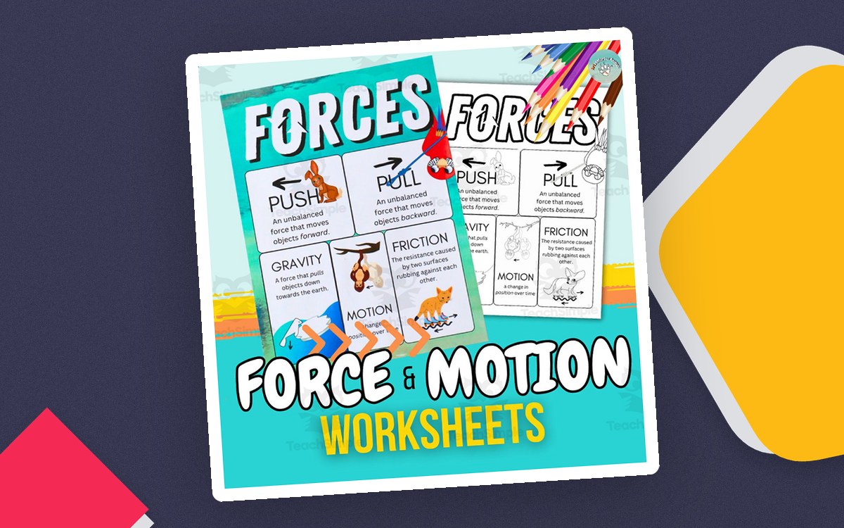 Force and Motion Worksheets and Anchor Chart for Physical Science preview