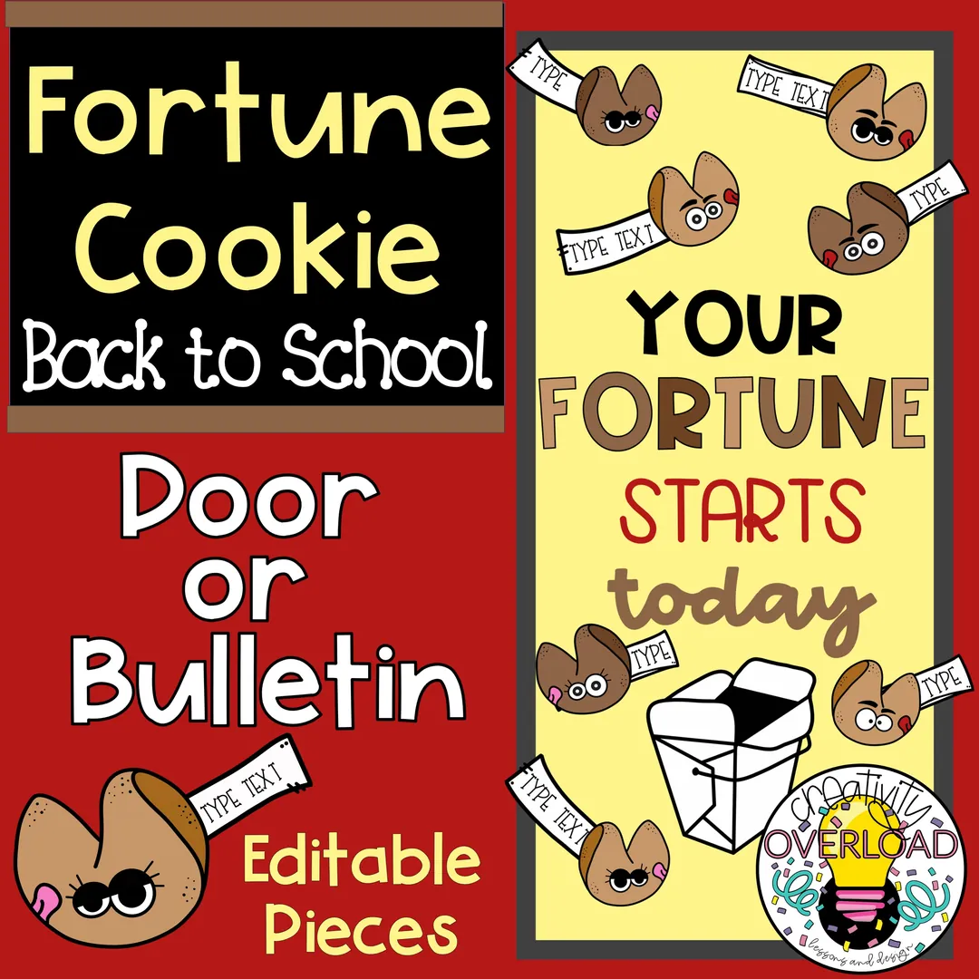 Fortune Cookie Sign To Go Back To School – Fortune Cookie Back to School Bulletin Board – cover
