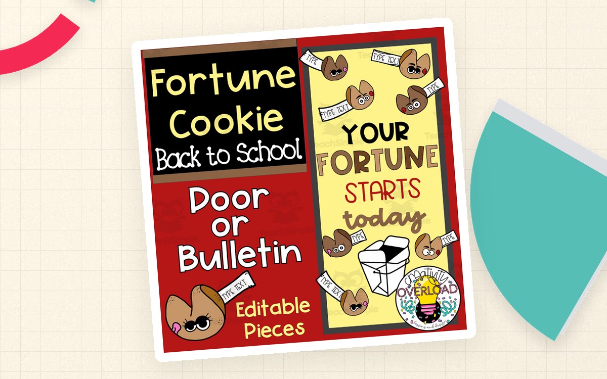 Fortune Cookie back-to-school bulletin-board cover.