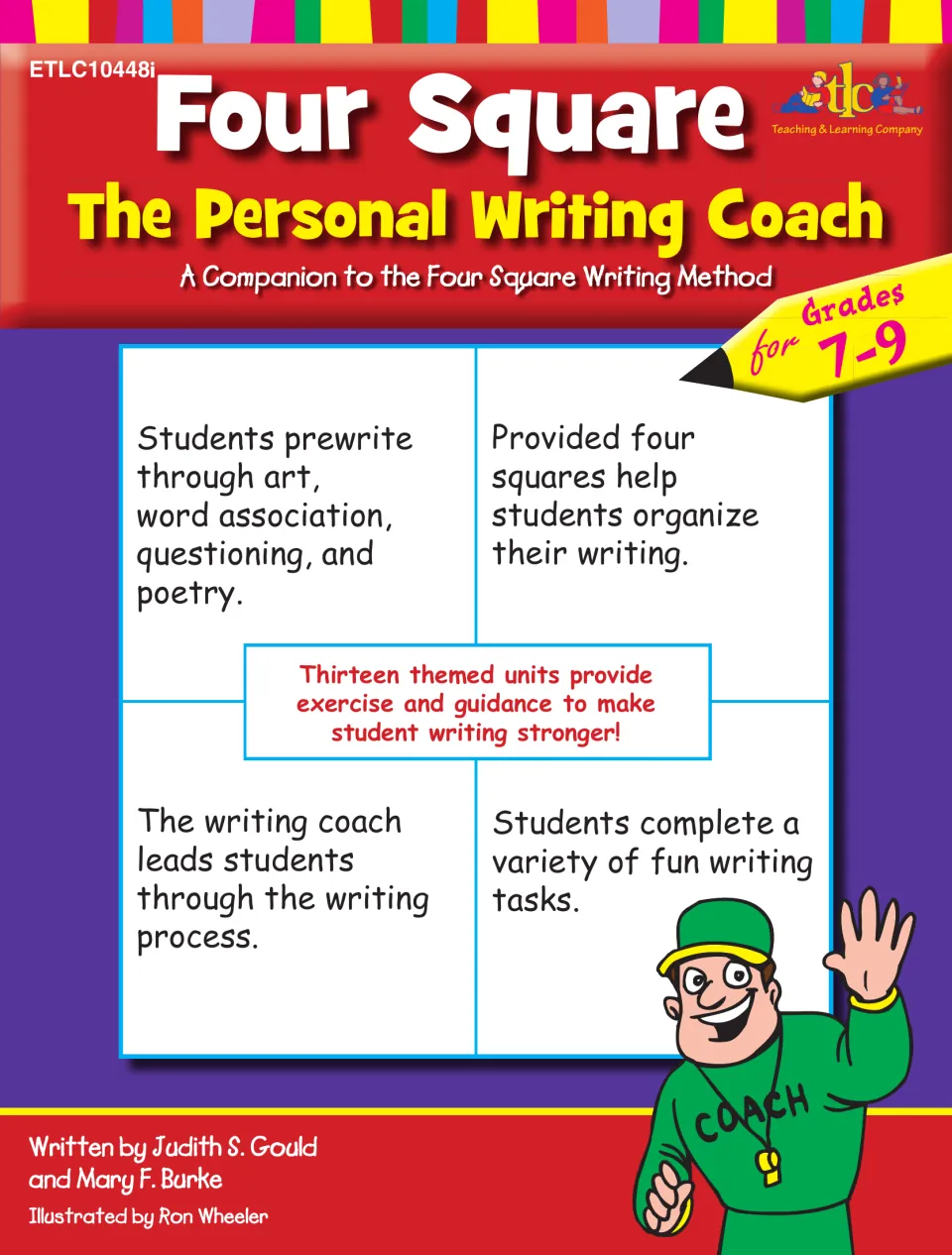 Cover of Four Square: The Personal Writing Coach for Grades 7–9, a workbook with 13 themed writing units
