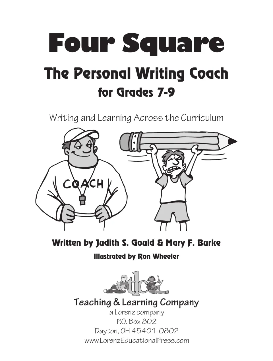 Writing workbook title page names authors Judith S. Gould and Mary F. Burke and illustrator Ron Wheeler