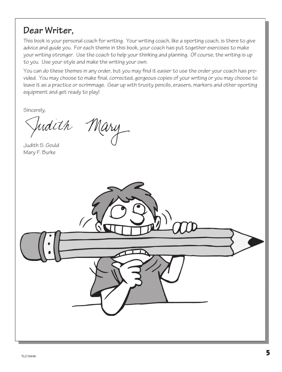 Student introduction explains how to use the writing coach, choose theme order, and keep drafts or polish them