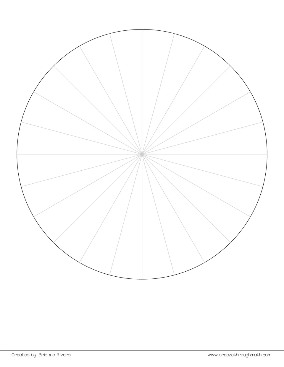 Circle divided into 24 equal sectors for the easy level; students fill fraction sections with their name and favorites