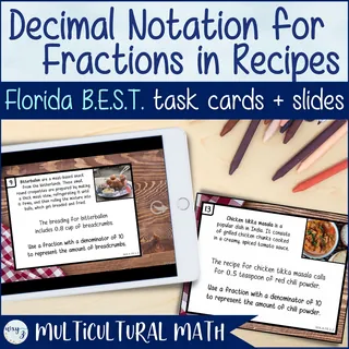 Fractions & Decimals in Recipes - Florida BEST MA.4.FR.1.1, 1.2 & 2.3 – cover