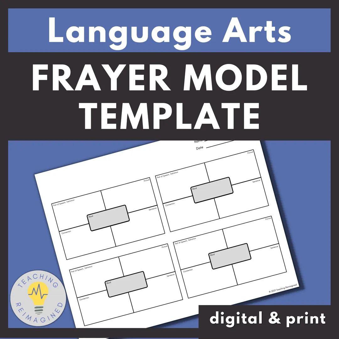 Frayer Model Templates for Vocabulary Work – cover