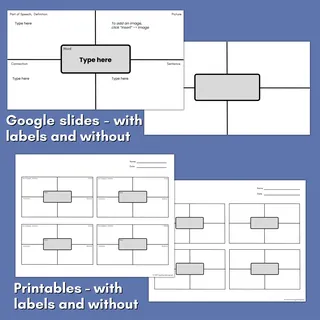 Frayer Model Templates for Vocabulary Work – preview 2