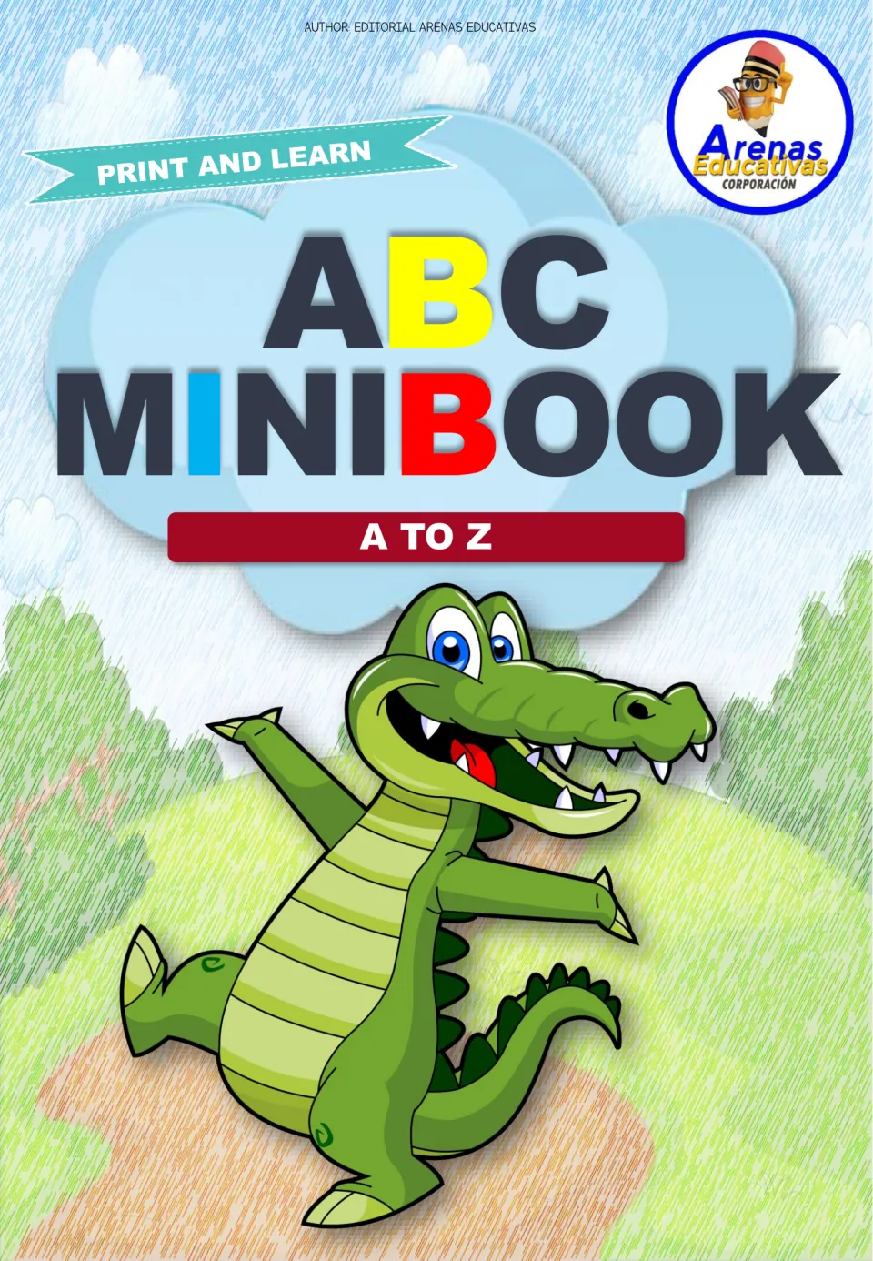 Alphabet mini book cover labeled 'ABC MINIBOOK' and 'A TO Z,' introducing the letter identification resource