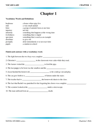 FREE: Charlotte's Web Novel Study Guide – Chapter 1 – sample page 2