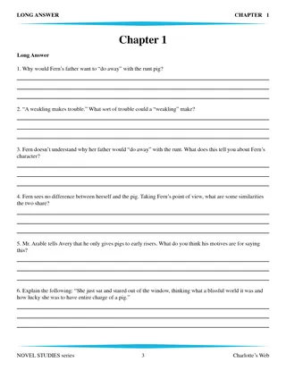 FREE: Charlotte's Web Novel Study Guide – Chapter 1 – sample page 4