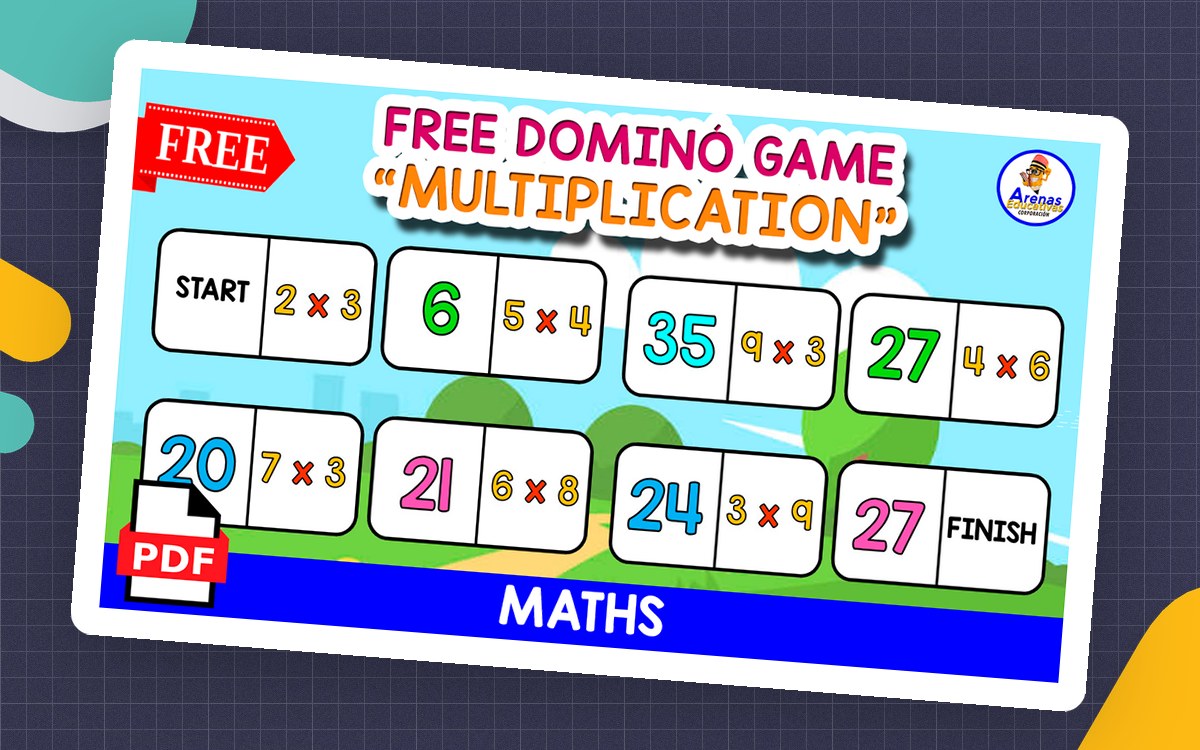 FREE DOMINÓ GAME | Multiplication 1 to 10 teaching resource preview